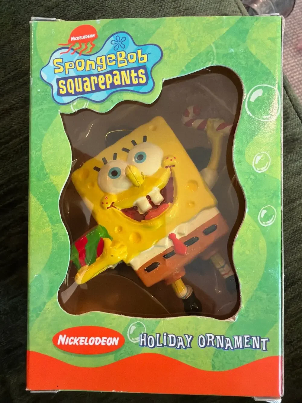 Vintage Sponge Bob Christmas Tree Ornament in box